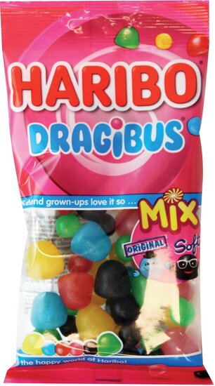 Haribo snoep dragibus Duomix, zak van 130 g