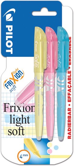 Pilot Frixion Light Soft, blister van 3 stuks in geassorteerde kleuren