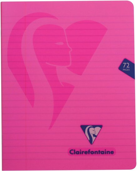 Clairefontaine schrift mimesys voor ft A5, 72 bladzijden, kaft in PP, gelijnd, geassorteerde kleuren