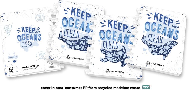 Aurora Adoc schrift Ocean Waste Plastics A5 gelijnd