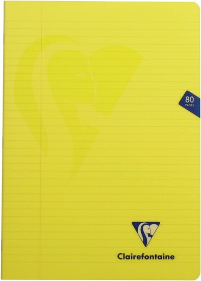 Clairefontaine schrift mimesys voor ft A4, 80 bladzijden, kaft in PP, gelijnd, geassorteerde kleuren