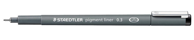 Staedtler pigment liner fineliner, ronde punt, schrijfbreedte 0,3 mm, zwart