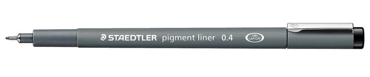 Staedtler pigment liner fineliner, ronde punt, schrijfbreedte 0,4 mm, zwart