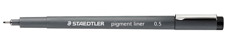 Staedtler pigment liner fineliner, ronde punt, schrijfbreedte 0,5 mm, zwart