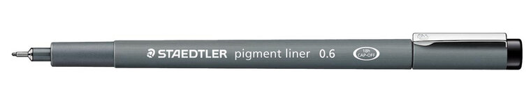 Staedtler pigment liner fineliner, ronde punt, schrijfbreedte 0,6 mm, zwart