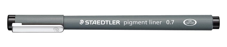 Staedtler pigment liner fineliner, ronde punt, schrijfbreedte 0,7 mm, zwart