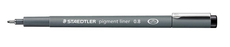 Staedtler pigment liner fineliner, ronde punt, schrijfbreedte 0,8 mm, zwart