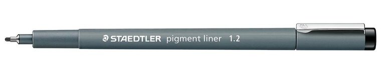Staedtler pigment liner fineliner, ronde punt, schrijfbreedte 1,2 mm zwart