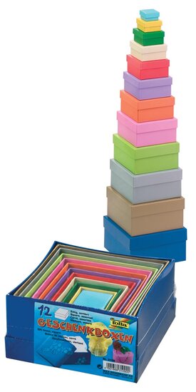 Folia geschenkdozen vierkant, ft grootste: 14,5 x 7,5 cm (l x h), ft kleinste: 3,5 x 2 cm (l x h)