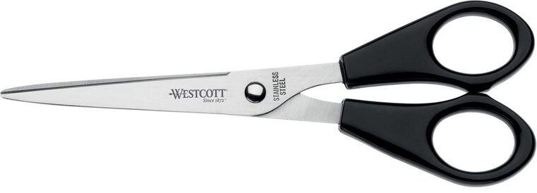 Westcott schaar, 15 cm, symmetrische ogen, zwart