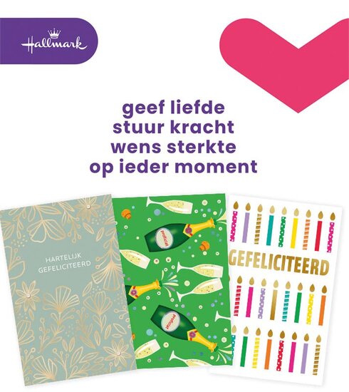 Hallmark navulset wenskaarten, felicitatie, pak van 6 stuks