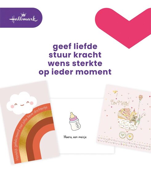 Hallmark navulset wenskaarten, geboorte dochter, pak van 6 stuks