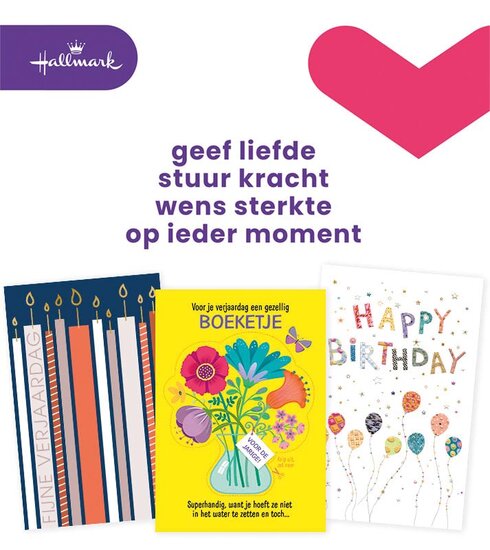 Hallmark navulset wenskaarten, verjaardag, pak van 12 stuks