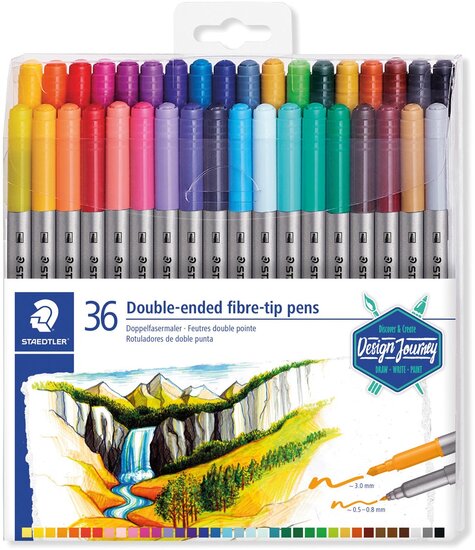 Staedtler viltstift dubbele ultrafijne punt set 36 kleuren