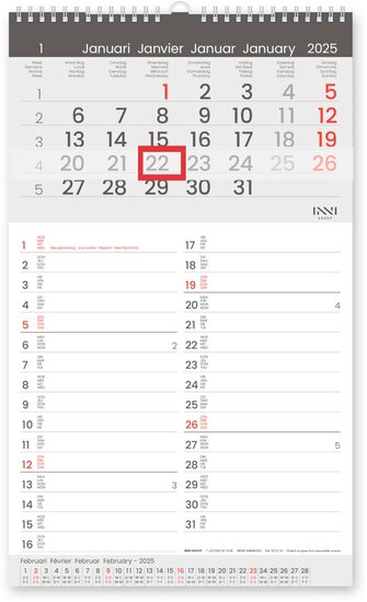 Maandkalender Memo-Manager, viertalig,  2025