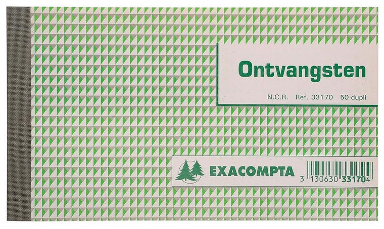 Exacompta ontvangsten, ft 10,5 x 18 cm, Nederlandstalig, dupli (50 x 2 vel)