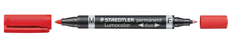 Staedtler Lumocolor Duo 348, permanent marker, rood