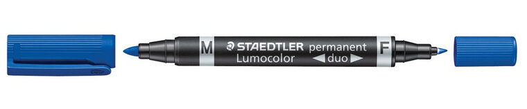 Staedtler Lumocolor Duo 348, permanent marker, blauw