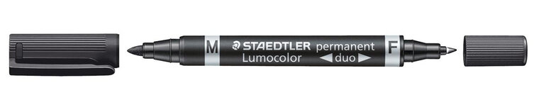 Staedtler Lumocolor Duo 348, permanent marker, zwart