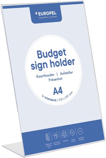 Europel folderhouder Budget, met L-voet, ft A4