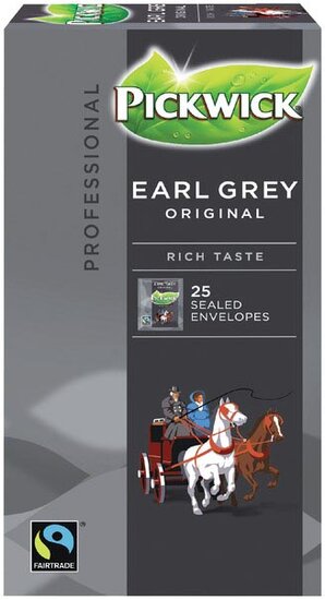 Pickwick thee, Earl Grey, fairtrade, pak van 25 zakjes