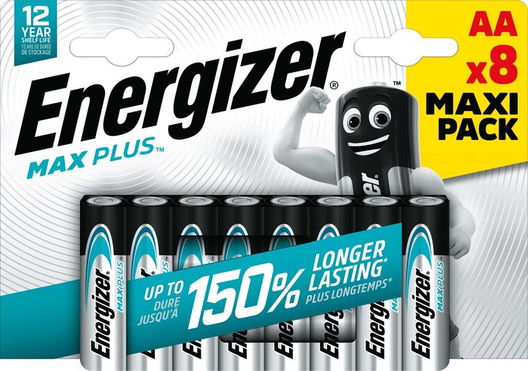 Energizer batterijen Max Plus AA, blister van 8 stuks