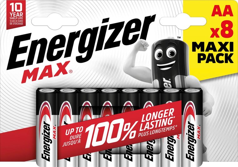 Energizer batterijen Max AA/LR06/E91, blister van 8, MaxIPACK