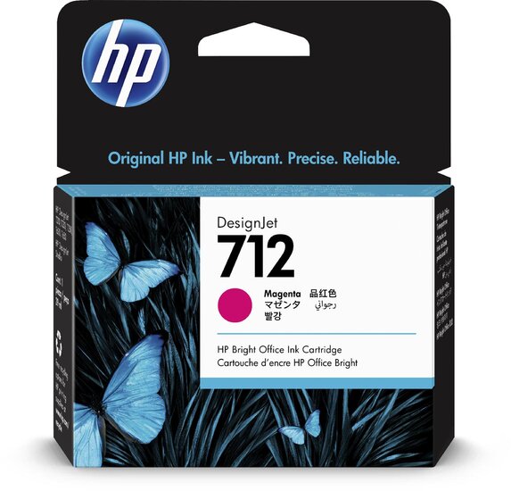 HP inktcartridge 712, 29 ml, OEM 3ED68A, magenta