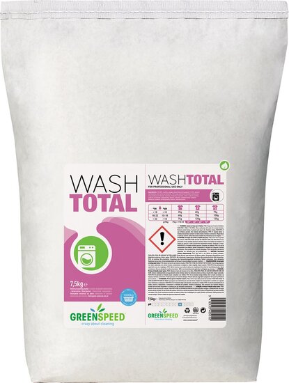 Greenspeed Wash Total waspoeder, 214 wasbeurten, zak van 7,5 kg