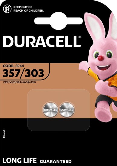 Duracell knoopcel 357/303, blister van 2 stuks