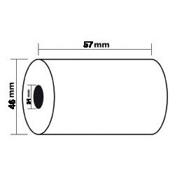 Exacompta thermische rekenrol ft 57 mm, diameter +-46 mm, asgat 12 mm, lengte 24 meter, pak van 5 rol