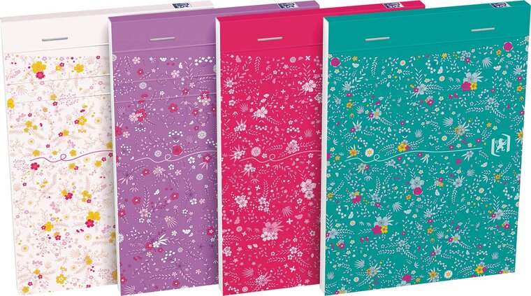 Oxford Floral softcover notitieblok, ft A6, 80 vel, gelijnd, 4 geassorteerde designs