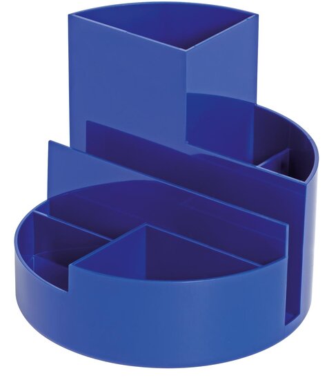 MAUL bureauorganizer pennenbak Roundbox &Oslash;14x12.5cm, 7-vaks, 85% gerecycled kunststof blauw