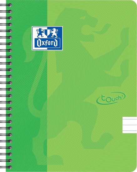 Oxford School Touch spiraalblok, ft A5, 140 bladzijden, gelijnd, groen (lime)