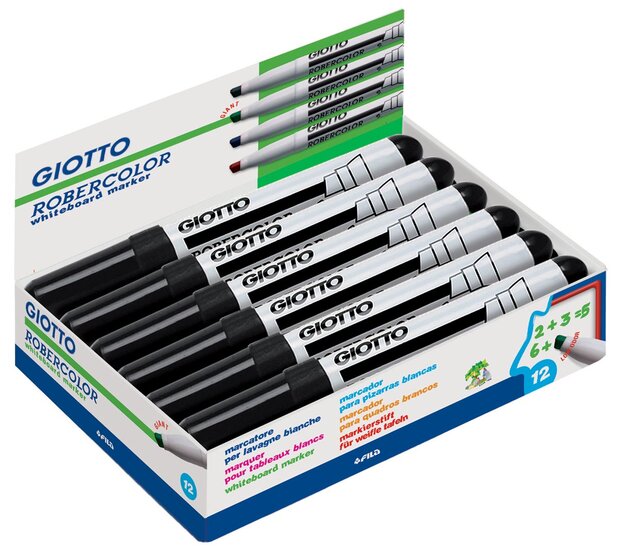 Giotto Robercolor whiteboardmarker maxi, schuine punt, zwart