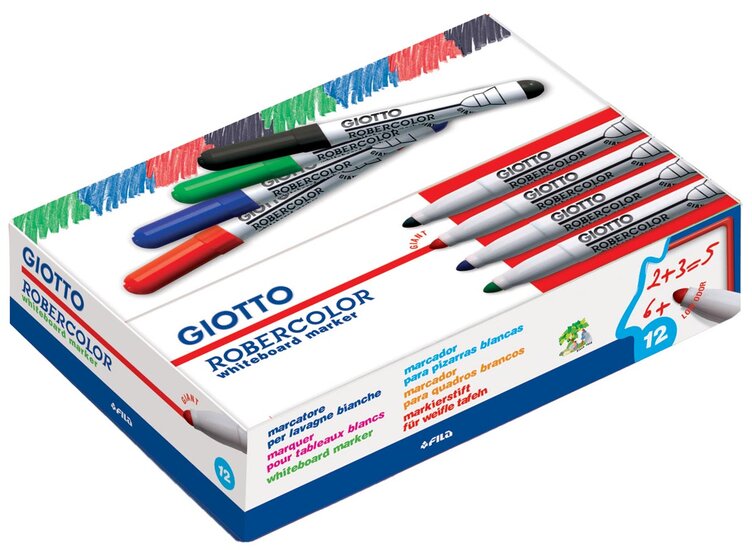 Giotto Robercolor whiteboardmarker maxi, ronde punt, zwart