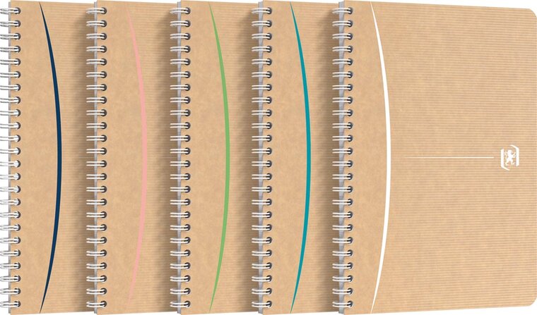 Oxford Touareg spiraalschrift, 180 bladzijden, ft A5, gelijnd, geassorteerde kleuren