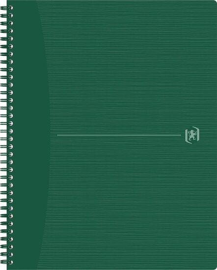 Oxford Origin spiraalschrift, ft A4+, 140 bladzijden, geruit 5 mm, groen