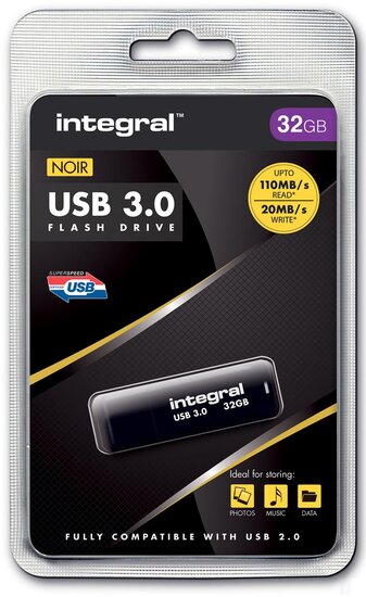 Integral USB stick 3.0, 32 GB, zwart