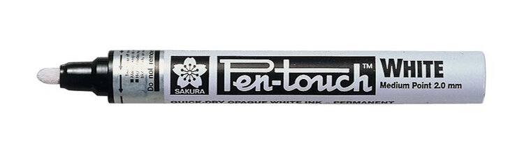 Sakura paint Marker Pen-Touch punt van 2 mm, wit