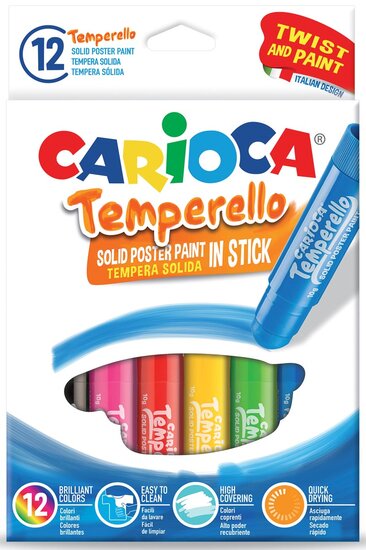 Carioca plakkaatverfstick Temperello, kartonnen etui van 12 stuks