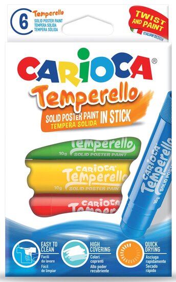 Carioca plakkaatverfstick Temperello, kartonnen etui van 6 stuks