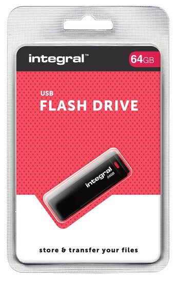 Integral USB 2.0 stick, 64 GB, zwart