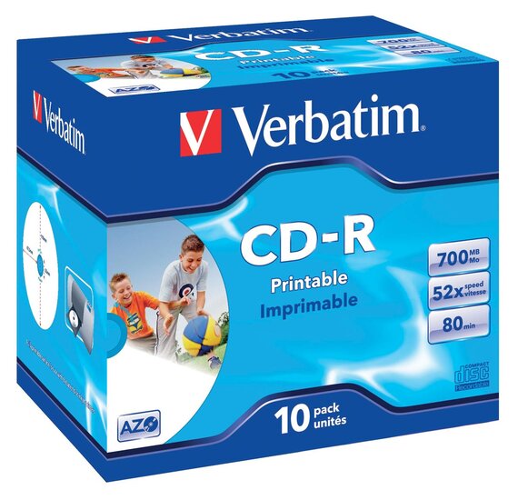 Verbatim CD recordable, doos van 10 stuks, individueel verpakt (Jewel Case)