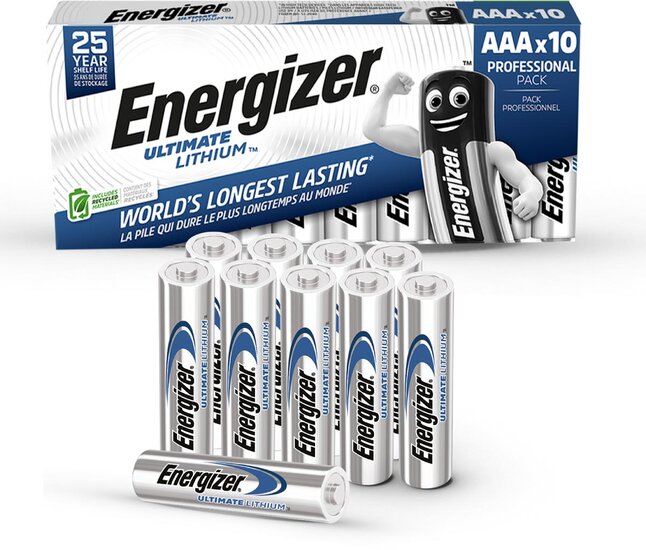 Energizer batterijen Ultimate Lithium AAA/L92, pak van 10 stuks