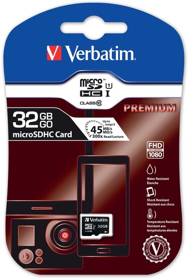 Verbatim microSDHC geheugenkaart, klasse 10, 32 GB