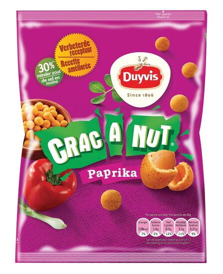 Duyvis nootjes Crac A Nut paprika, zakje van 200 gram