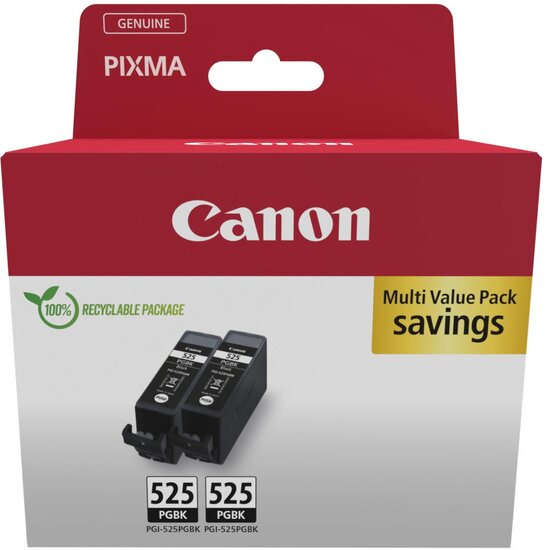 Canon inktcartridge PGI-525PGBK, 311 pagina&#039;s, OEM 4529B017, zwart, pak van 2 stuks