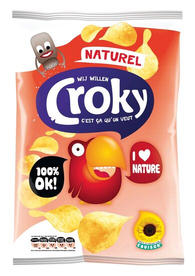 Croky chips naturel, zakje van 100 gram