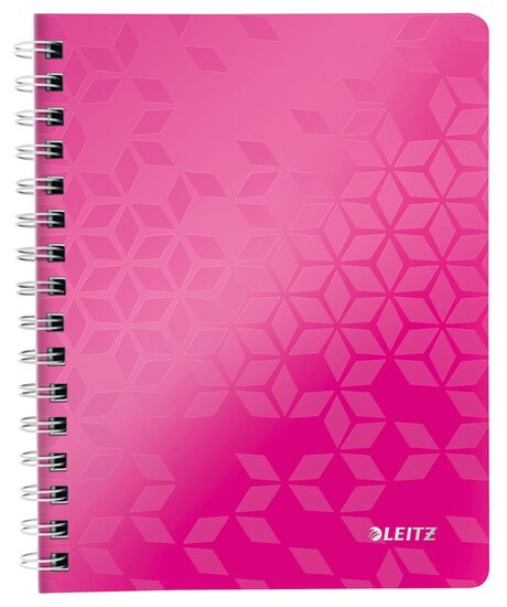 Leitz WOW schrift ft A4, gelijnd, roze